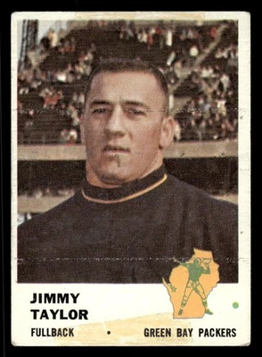 1961 FLEER JIMMY TAYLOR 89 POOR FOOTBALL GREEN BAY PACKERS - Image 1 of 2