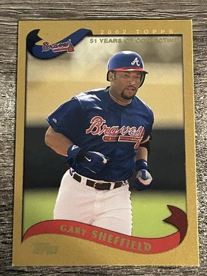Gary Sheffield 2002 Topps Traded GOLD #100 (2001/2002) *Great Cond* Braves SP - Image 1 of 2