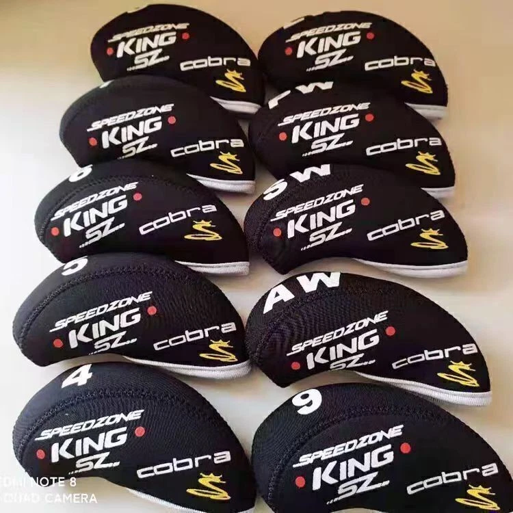 MARKENLOS 10PCS Golf Iron Headcovers for Cobra-KING Club Head Covers Caps 4-9-ASPL/W