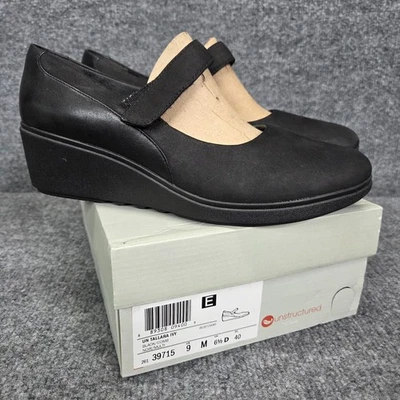 Clarks Un Tallara Ivy Womens Wedge Heel Mary Jane Black Combi US Size 9 M - Image 1 of 4