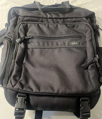 Mochila para computadora LL Bean negra, lona, ¡muy buen estado usada! Foto 1 de 4
