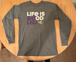 T-shirt Life is Good LSU Tigers maglietta uomo media cool Go LSU grigia manica lunga - Foto 1 di 6