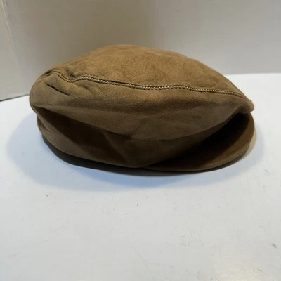 Vtg Brown  Suede 7 3/8 Newsboy/Cabbie Flat Cap - Image 1 of 4