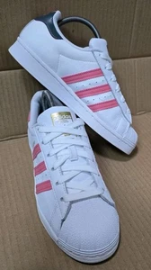 ADIDAS SUPERSTAR SNEAKER GRÖßE UK 5 WEISS MIT ROSA SEITEN 2 TON PINK & GRAU - Bild 1 von 10