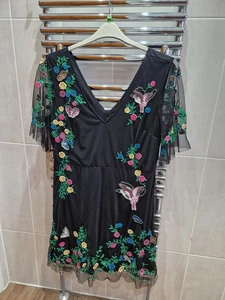 Black Embroidered Dress Size 16 From Red Herring - Picture 1 of 10