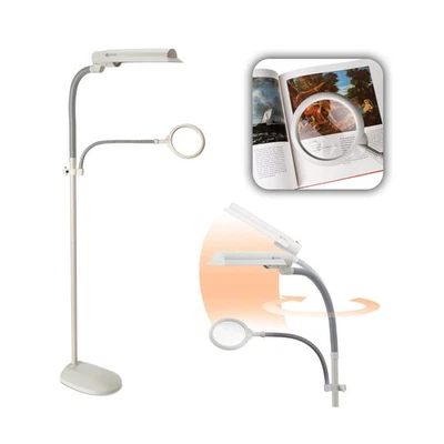 Lâmpada de assoalho de pé OttLite 18w EasyView com lupa de grau óptico 3X Atta... - Imagem 1 de 4