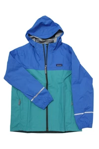 Patagonia Childrens Boys Full Zipper Hooded Torrentshell Rain Jacket Blue Size 1 - Picture 1 of 6
