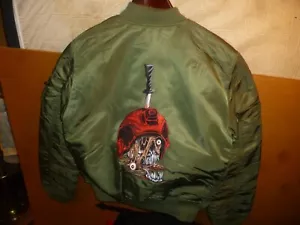 Alpha Industries MA-1 Giacca Bomber "Teschio" Uomo Medio/Grande - Foto 1 di 10