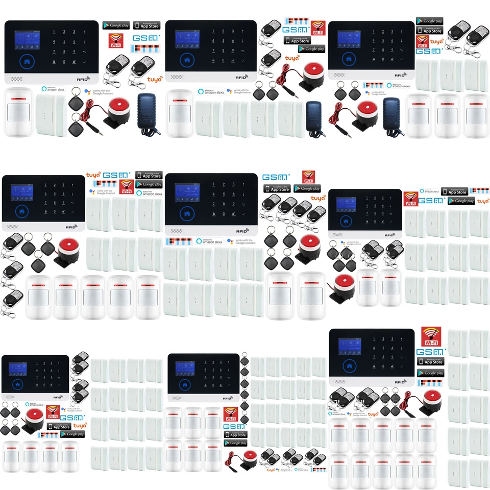 T53 Tuya WiFi APP Wireless Home Security Alarm Burglar System+Alexa+Google Home - Image 1 of 4