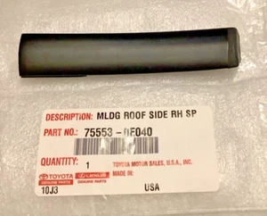 2008-2013 Toyota Highlander Roof Drip Molding Rear Right Side 75553-0E040 - Picture 1 of 3