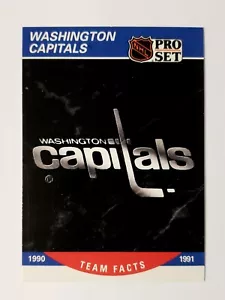 Washington Capitals 1990-91 Pro Set Team Card #585 *Free Comb Shipping! - Picture 1 of 1