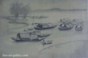 Dinh Thao Phong Vietnamese tradional boats original Art In Heart - Picture 1 of 1