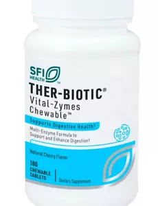 SFI Klaire Labs Ther-Biotic Vital-Zymes 180 Chewable Digest Enzyme DPP-IV 5/26 - Picture 1 of 3