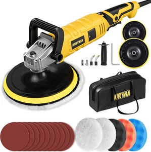Buffer Polisher, 1200W 7 Inch/6 Inch Car Polisher Set, 7 Variable Speed 600-3000 - Picture 1 of 11