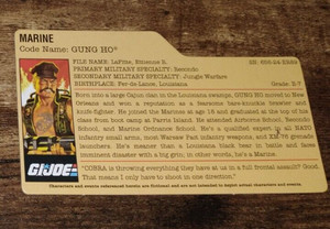 Gung Ho V19  FileCard G.I. Joe 25th Anniversary GI Joe File Card
