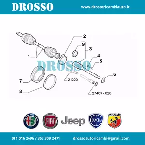 52065090 SEMIASSE SINISTRO NUOVO e ORIGINALE FIAT PANDA 312 2012 4X4 - Picture 1 of 2