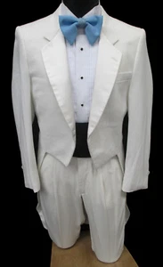 Boy's Ivory Raffinati Tuxedo Tailcoat with Pants Mardi Gras Halloween Costume - Picture 1 of 2