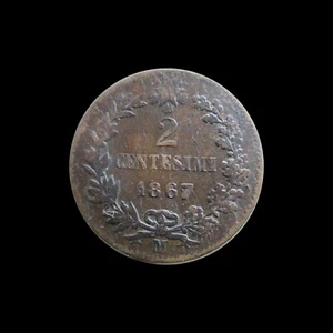 ITALY 2 CENTESIMI 1867 M EMANUELE II KM 2.1 #4256# - Picture 1 of 2