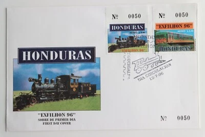 Honduras 1996 Exfilhon '96 tren de vapor/ferrocarril limitado FDI FDC cubierta Foto 1 de 2