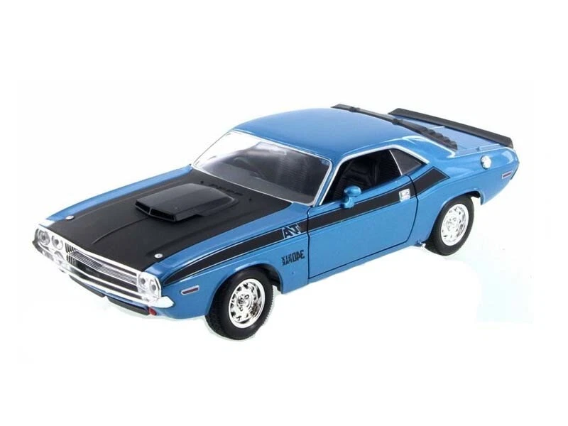 Dodge Challenger T/A 1970 coche modelo diecast azul escala 1:24 - Welly 24029BL Foto 1 de 1