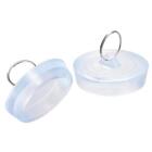 Rubber Sink Plug, Drain Stopper Clear Blue Fit 53-55.5mm with Hanging Ring 2pcs