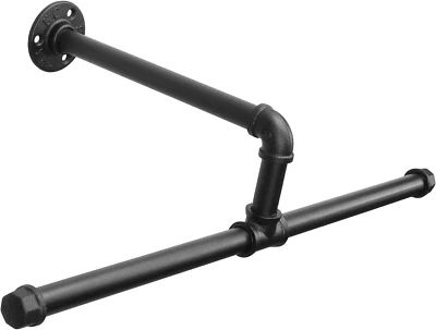 Tubo industrial perchero flotante hágalo usted mismo montado en la pared, resistente rústico vintage Foto 1 de 4