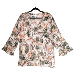 J Jill Love Linen Tunic Top Womens Size XLT Tall Floral Print Cottagecore NEW - Picture 1 of 9