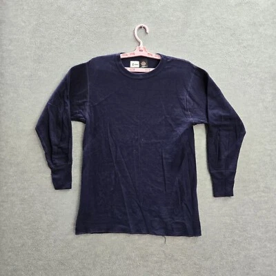 Camisa DE COLECCIÓN Doble Plegable Hombres Mediana Azul Cómoda-Therm Capa Base Hecha en EE. UU. Camiseta Foto 1 de 4