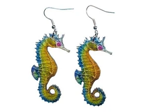 Seepferdchen Ohrringe Miniblings Hänger Seepferd Meerestiere Aquarium bunt - Bild 1 von 4