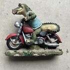 Motorcycle Alligator Crocodile Riding Figurine