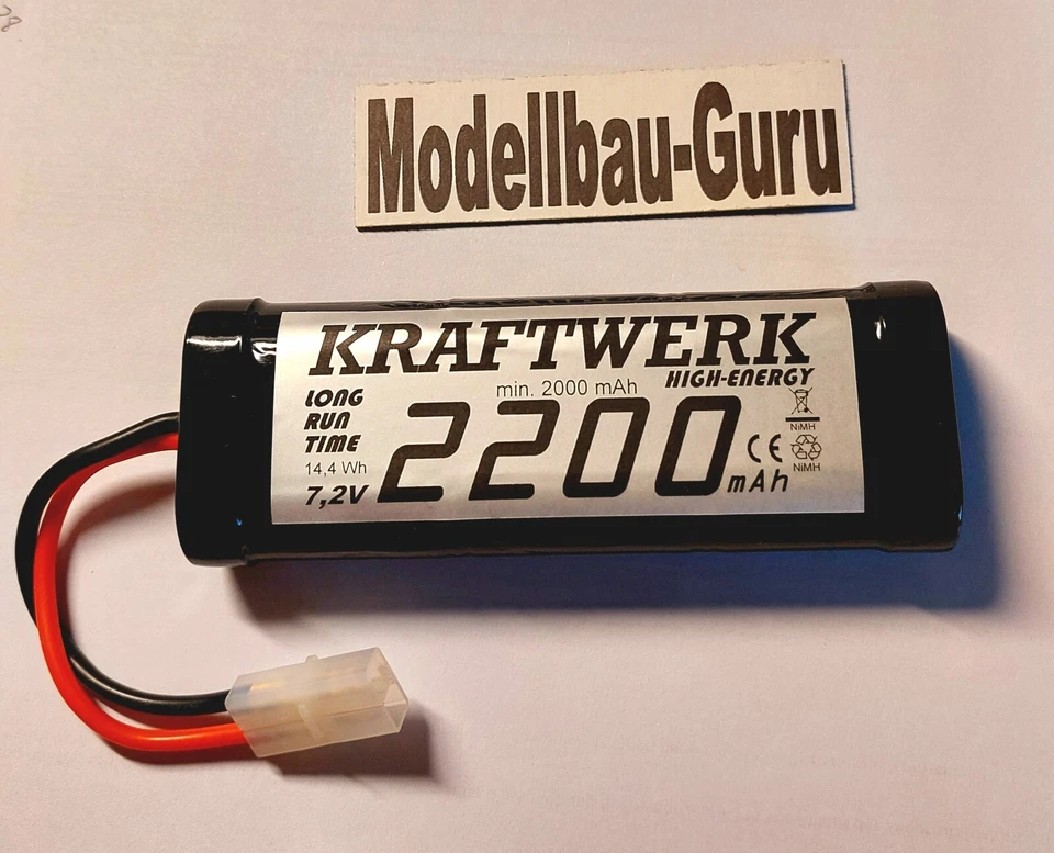 RC Akku Pack Racing 2200 mAh 7,2 Volt NiMh Sub-C Stick mit Tamiya Stecker - Bild 1 von 1
