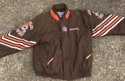 Vintage 90s Starter Pro Line Men's NFL Cleveland Browns Winter Coat Jacket Sz XL Cover