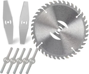 4inch 8 Pack Grass Trimmer Blade Heads Replacements- 40 T Blade & 2 Stainless - Picture 1 of 9