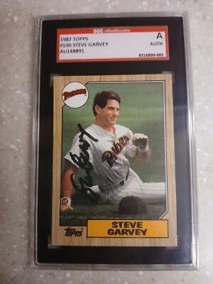 1987 Topps Steve Garvey #100  PSA Authenic San Diego Padres  - Image 1 of 2