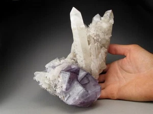 Fluorite, Quartz and Fluorapatite, Yao Gan Xian Tungsten Mine, China - Picture 1 of 3