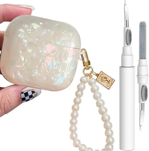 Lindo Estuche Brillo para Airpods 4 - Funda Recubrimiento Mujeres Niñas con Perla de Lujo - Imagen 1 de 2