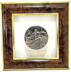 Vintage Judaica 925 JERUSALEM Bild Plakette Judentum Israel Hebräisch Jüdisch Gerahmt - Bild 1 von 10