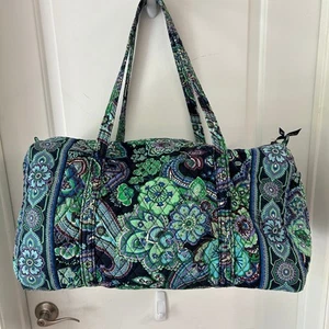 Vera Bradley Medium Duffel Bag "Rhapsody in Blue" EUC 2009 - Picture 1 of 21
