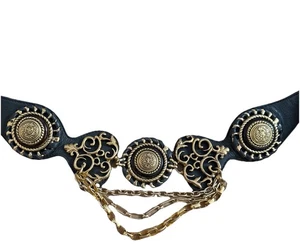 Leatherock Gold and Black Embellished Belt Wonder Woman Style San Diego Small - Picture 1 of 6