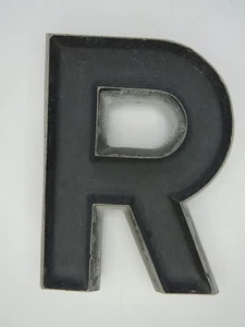 Vtg "R" Adler Silhouette Letter Co. Aluminium Letter 6" Black Marquee Letter *2* - Bild 1 von 7