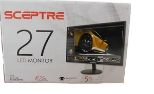 Sceptre 27" upto 75Hz 5ms Monitor HDMI VGA Dual Speakers HDMI DVI VGA ULTRA THIN - Picture 1 of 5