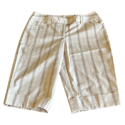 Bermudas livianas a cuadros beige y tostado Tracy Evans talla 7 ropa para hombre Foto 1 de 4