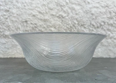 Jorma Vennola "Mainininki" iittala Vidrio Ceter Pieza Cuenco Líneas Onduladas Posmoderno Foto 1 de 4