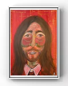 ‘Can’t Beat Love’, Contemporary, John Lennon Portrait, Painting ,Unframed - Picture 1 of 6
