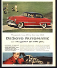1954 DESOTO FIRE DOME RED CAR DARK GREY TOP VINTAGE PRINT AD