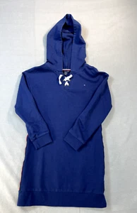 TOMMY HILFIGER Hoodie M 8/10 Sweater Girls Pullover Flag Blue Back Spellout - Picture 1 of 12