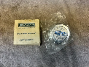 CRAGAR STAR WIRE WHEELS 30 SPOKE CHROME CENTER CAPS 6026115 OEM NOS - Picture 1 of 4