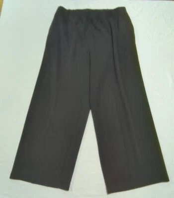 Nordstrom Pants Womens Medium Black Wide Straight Leg Stretch Elastic  Waist  - Image 1 of 4