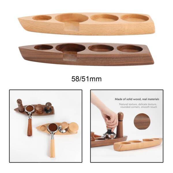3 Hole Coffee Filter Tamper Holder Wooden Tamper Station Base Tool 58mm Photo Related