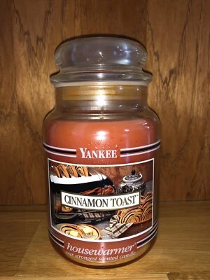 NEW Yankee Candle Housewarmer Black Band Cinnamon Toast 22 oz Jar Retired  Rare - Photo 1/4